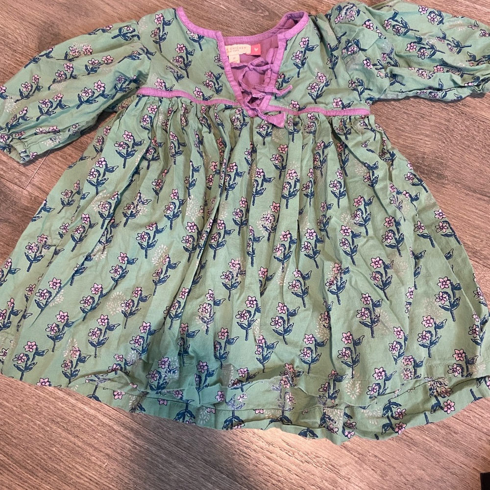 Pink Chicken Floral Dress